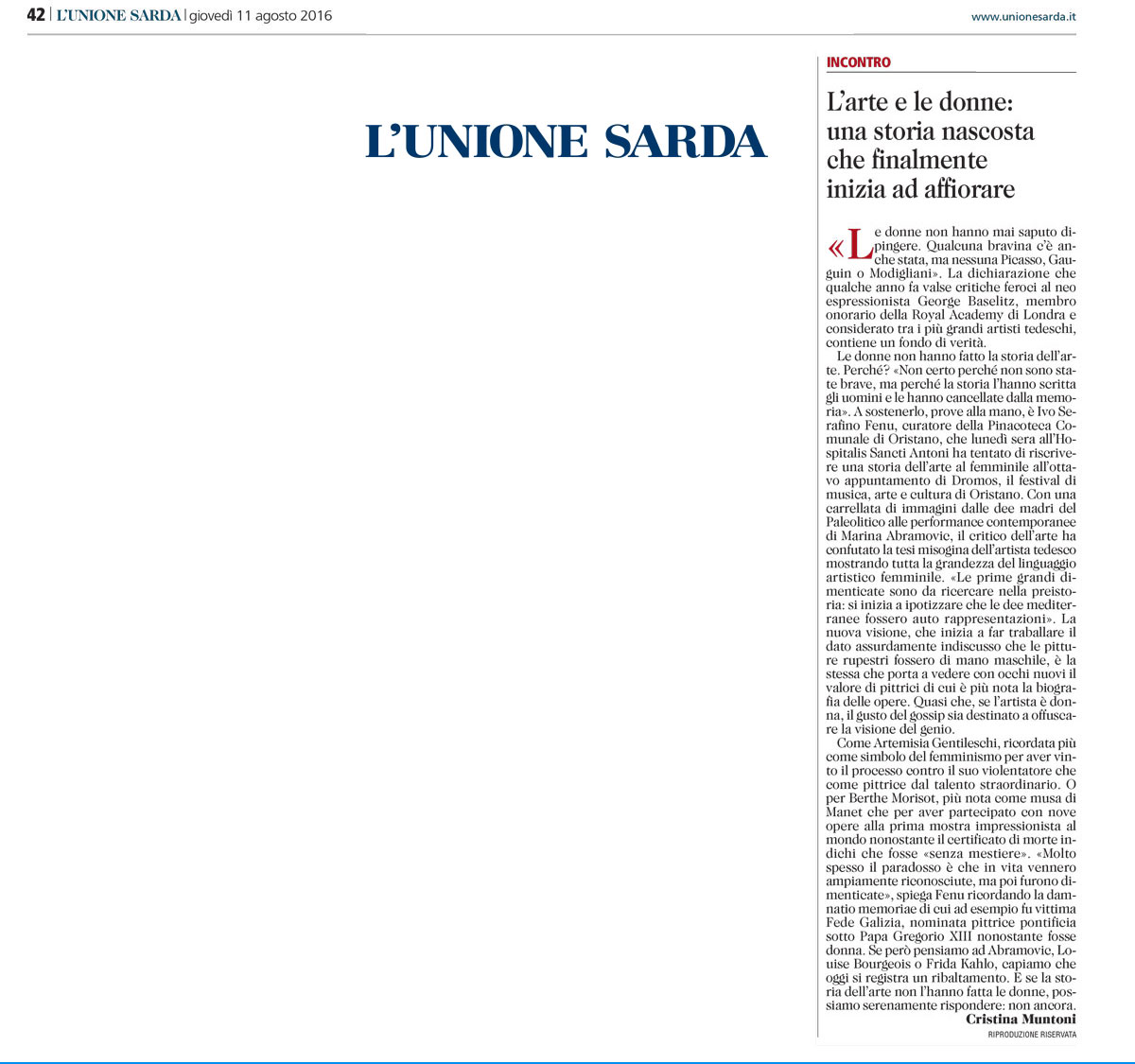 RASSEGNA STAMPA 11.08.2016