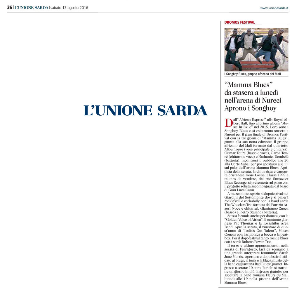 RASSEGNA STAMPA 13.08.2016