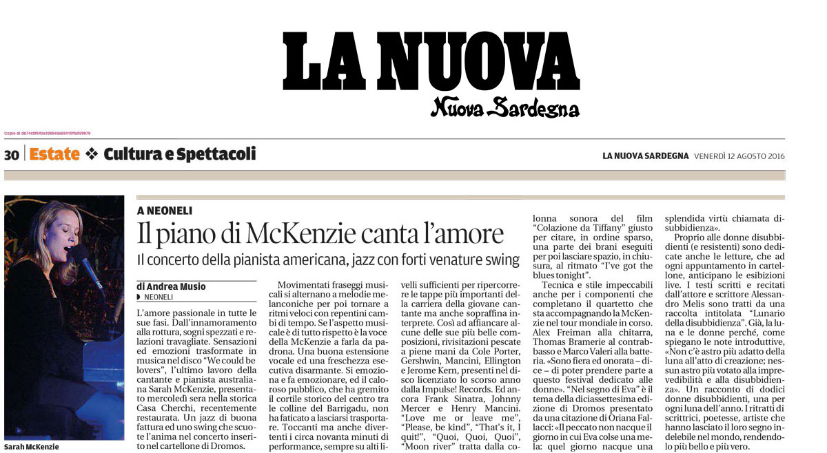 RASSEGNA STAMPA 12.08.2016