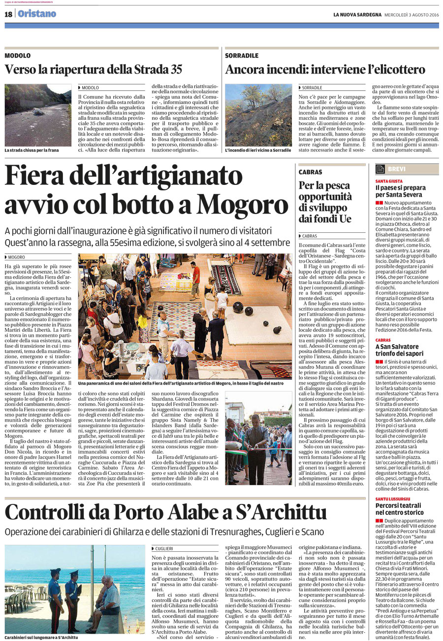 RASSEGNA STAMPA 03.08.2016