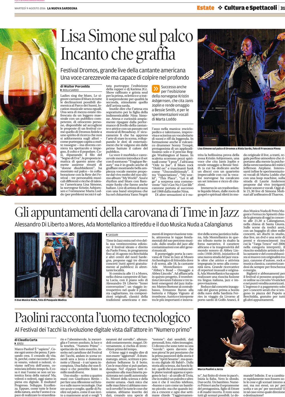 RASSEGNA STAMPA 09.08.2016